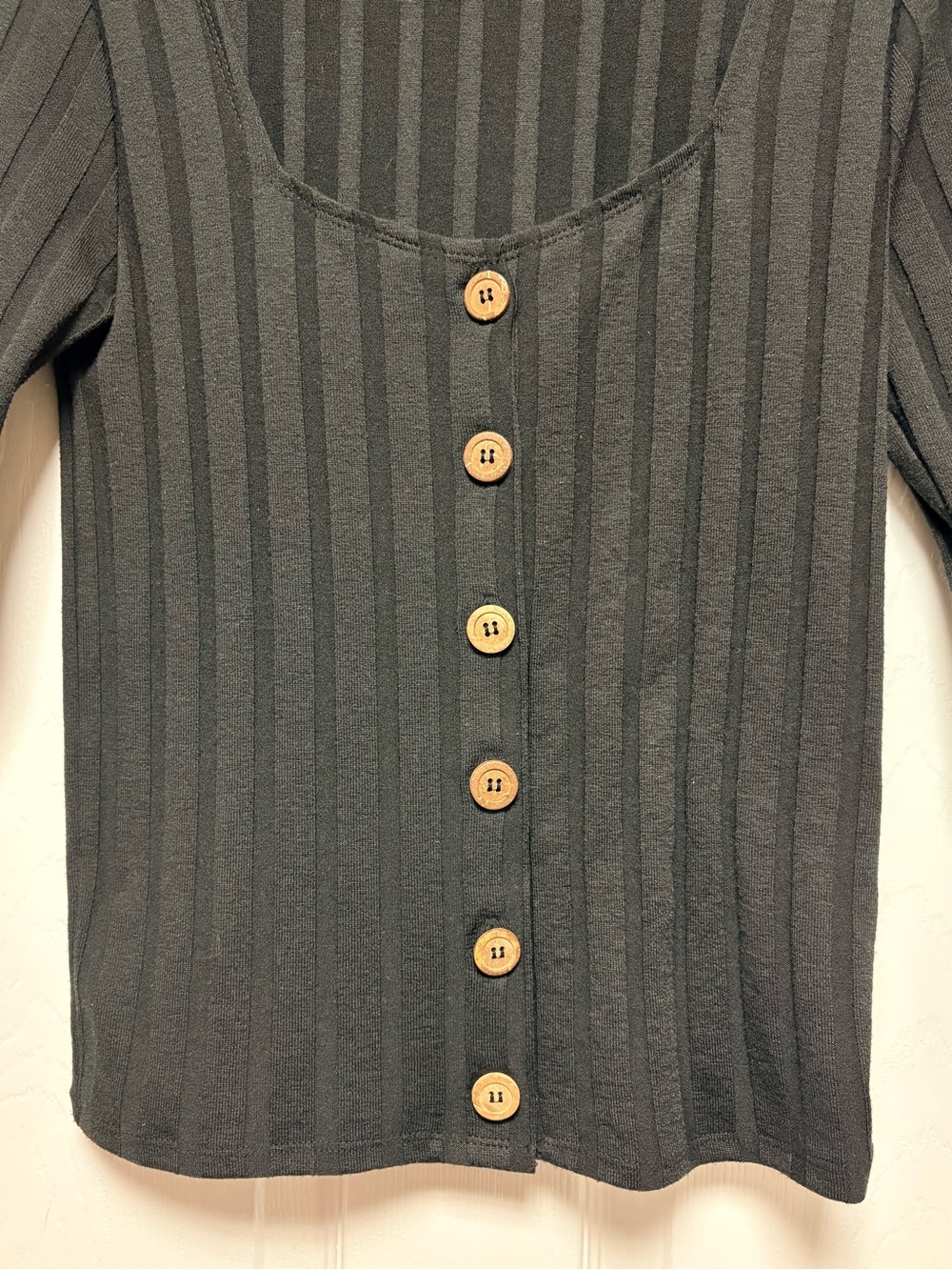 Free People Ribbed Button Up Top - Picture 3 of 4